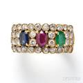 18kt Gold Gemset Ring