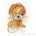18kt Gold Lion Brooch Van Cleef  Arpels