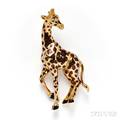 18kt Gold and Enamel Giraffe Brooch Cartier
