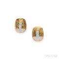 18kt Gold and Diamond Earclips