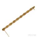 Antique Renaissance Revival Gold and Enamel Bracelet