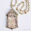 18kt Gold Chain Pendant with Jade Plaque