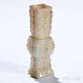 Nephrite Jade Miniature Gu Vase
