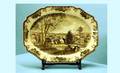229 English Johnson Bros Large Glazed Transfer Plat