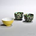Three Glazed Porcelain Cups
