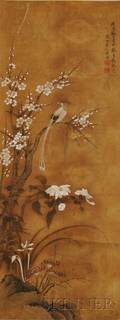 Hanging Scroll Depicting Flowers