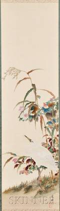 Hanging Scroll Depicting a White Heron