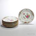 Twelve Famille Rose Export Plates