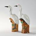 Pair of Porcelain Figures of Cranes