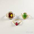 Three Gold Gemset Rings