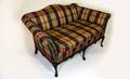 331 Plaid Upholstered Carved MahoganyFramed 5Le