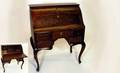 328 Inlaid DropFront Five Drawer Writing Desk wi