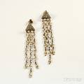 14kt White Gold and Diamond Fringe Earrings