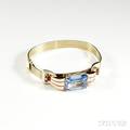 14kt Bicolor Gold Gemset Retro Bangle