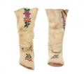 Pair Of Blackfoot Tribe Beaded Hide Boot Moccasins