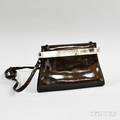 Karl Lagerfeld Brown Patent Leather Handbag