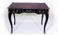 322 Louis XV Brass Ormolu TwoDrawer Ebonized Tab