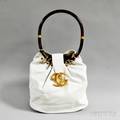 Gucci White Leather Bucket Bag