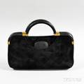 Judith Leiber Black Suede Evening Bag