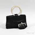 Judith Leiber Black Satin Evening Bag