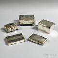 Five Continental Silver Boxes