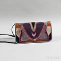 Furst  Mooney Purple Snakeskin and Leather Clutch