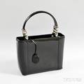 Christian Dior Black Patent Leather Tote Bag
