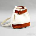 Fendi White Canvas Bucket Bag