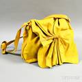 Carlos Falchi Yellow Leather Buffalo Crossbody Bag
