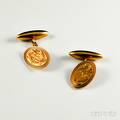 Pair of 14kt Gold Cuff Links