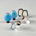 Three Pairs of Sterling Silver Enameled Salt Shakers