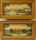 Pair of Framed Overmantel Paintings