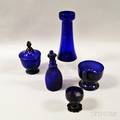 Five Cobalt Glass Items