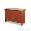 Redpainted Pine Onedrawer Blanket Chest