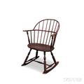 Redstained Sackback Windsor Rocking Chair