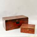 Two Paintdecorated Flattop Boxes