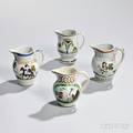 Four Pratttype Pearlware Jugs
