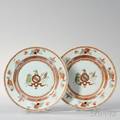 Pair of Armorial Export Porcelain Soup Plates