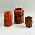 Three Redware Pottery Vessels