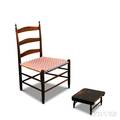 Shaker 4 Production Maple Side Chair and Shaker Blackpainted Footstool