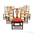 Five Chippendale Maple Side Chairs
