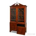 Federalstyle Glazed Mahogany Twopiece Cabinet