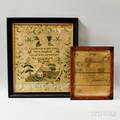 Two Framed Needlework Samplers