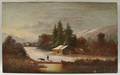 American School 19th Century Winter Landscape with Cabin