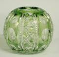 167 GREEN TINTED AND CLEAR GLASS ROSE BOWL