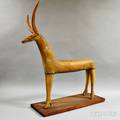 Folk Art Carved Pine Stag