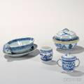 Four Canton Export Porcelain Items