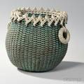 Bluegreen and Whitepainted Ropework Basket