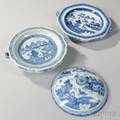 Two Canton Porcelain Warming Plates