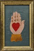 Framed Silk Heartinhand Embroidery